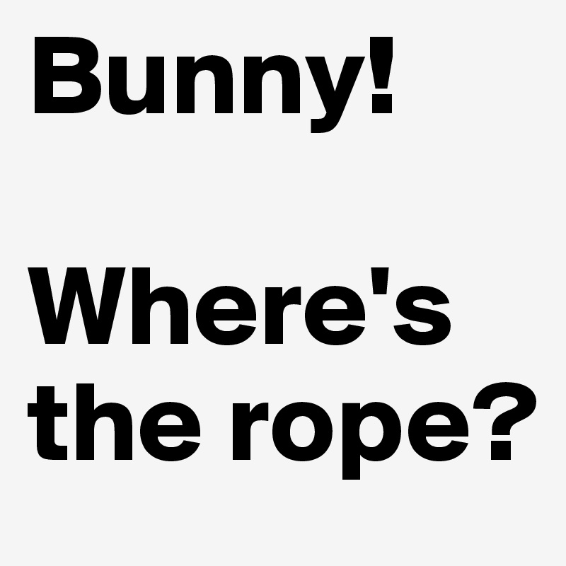 Bunny!

Where's the rope?