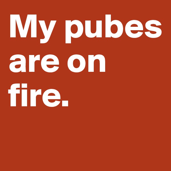 My pubes are on fire.
