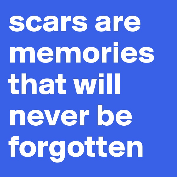 scars are memories that will never be forgotten