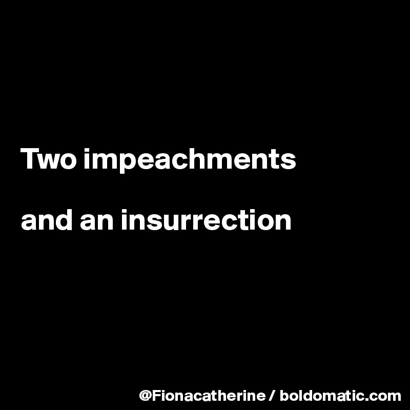 



Two impeachments

and an insurrection




