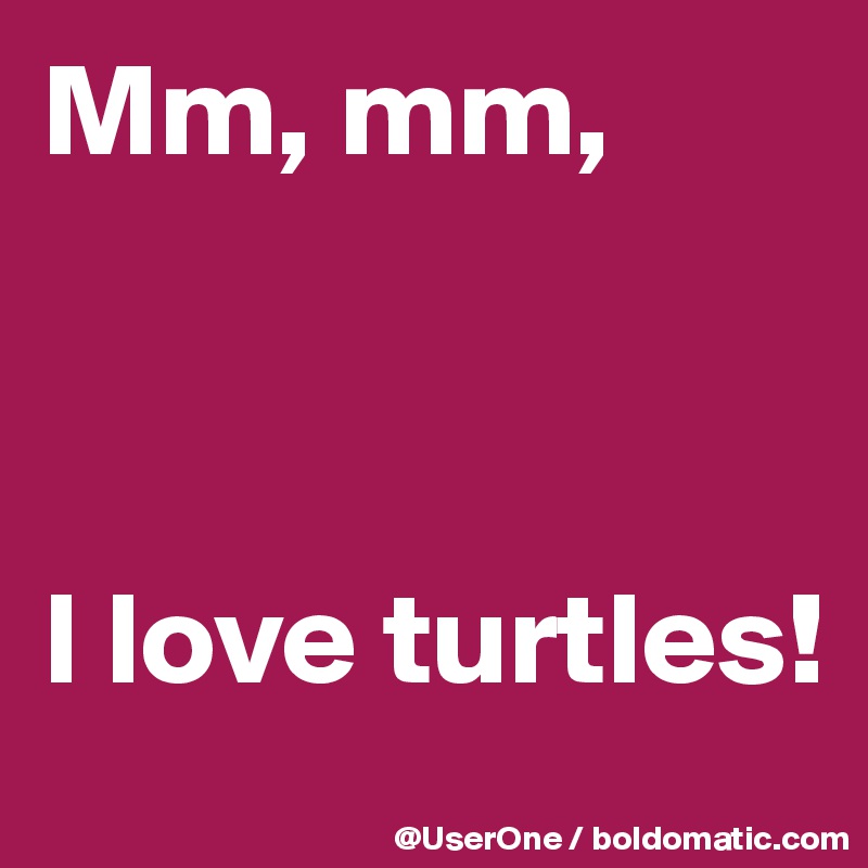 Mm, mm,



I love turtles!