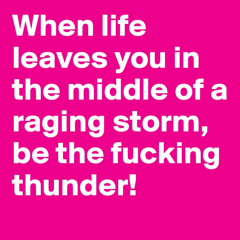 When life leaves you in the middle of a raging storm,
be the fucking thunder!