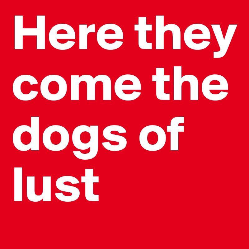 Here they come the dogs of lust 
