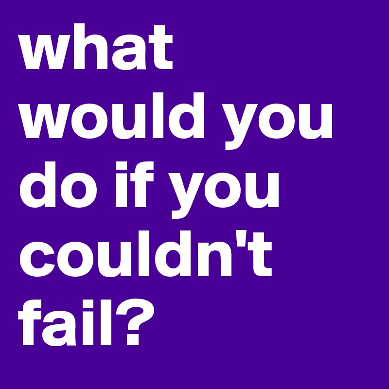 what would you do if you couldn't fail?