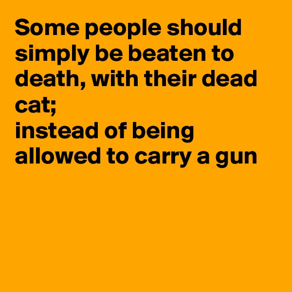 Some people should simply be beaten to death, with their dead cat; 
instead of being allowed to carry a gun



