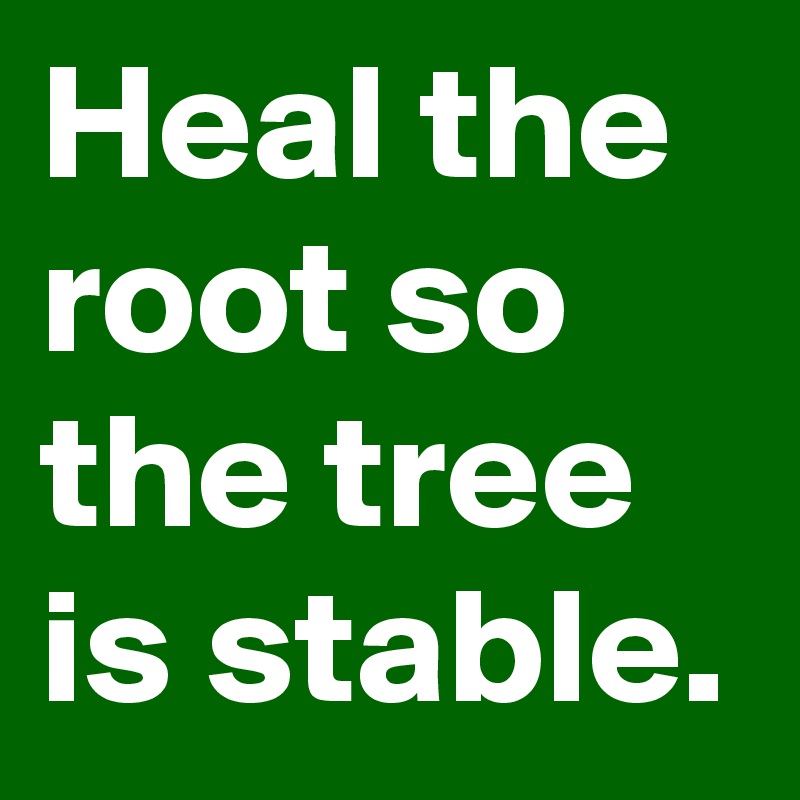 Heal the root so the tree is stable.