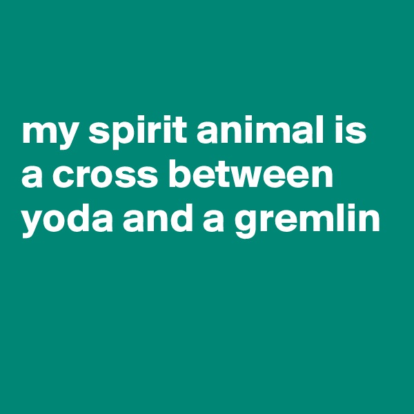

my spirit animal is a cross between yoda and a gremlin


