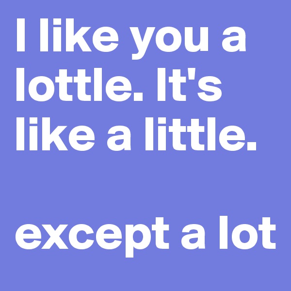 I like you a lottle. It's like a little. 

except a lot