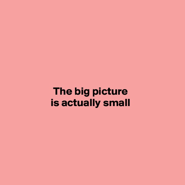 





The big picture 
is actually small 





