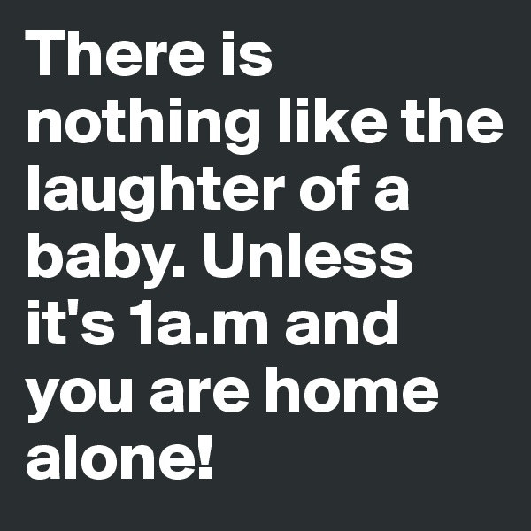 There is nothing like the laughter of a baby. Unless it's 1a.m and you are home alone!
