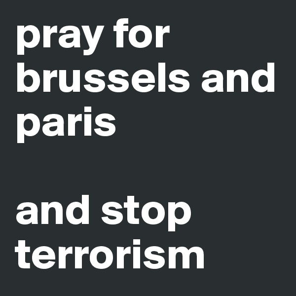 pray for brussels and paris

and stop terrorism