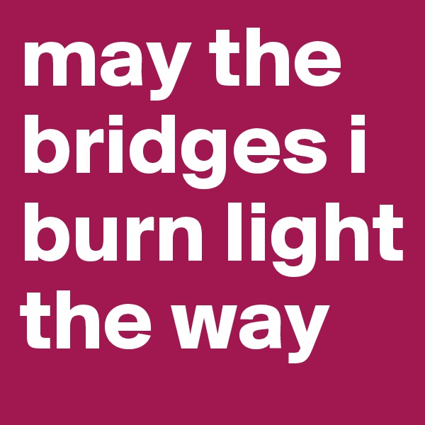 may the bridges i burn light the way