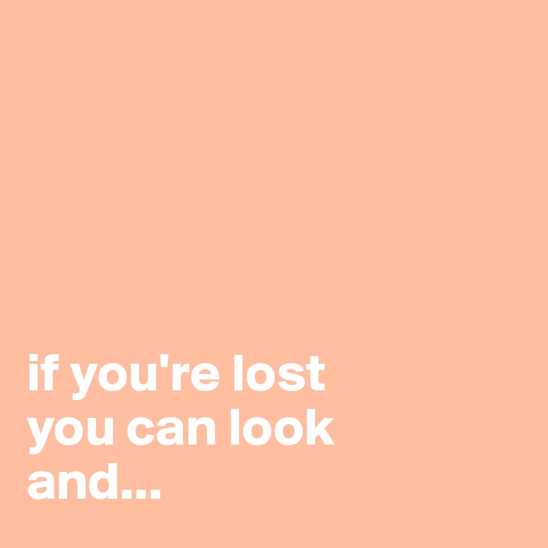 





if you're lost
you can look
and...
