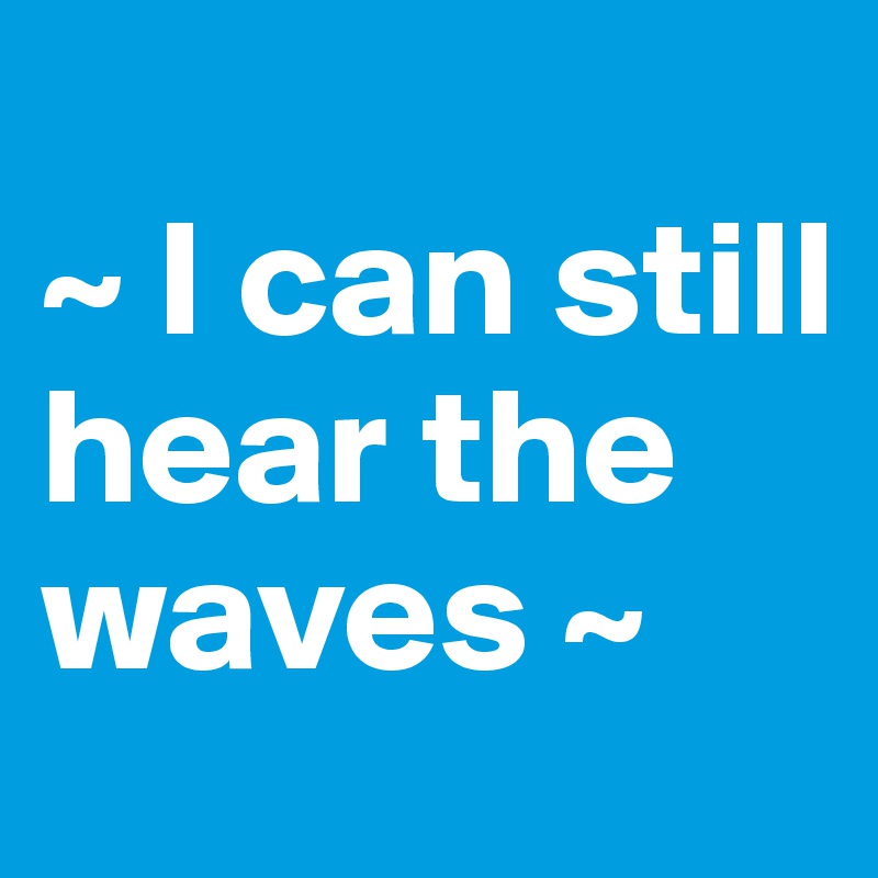 
~ I can still         hear the waves ~