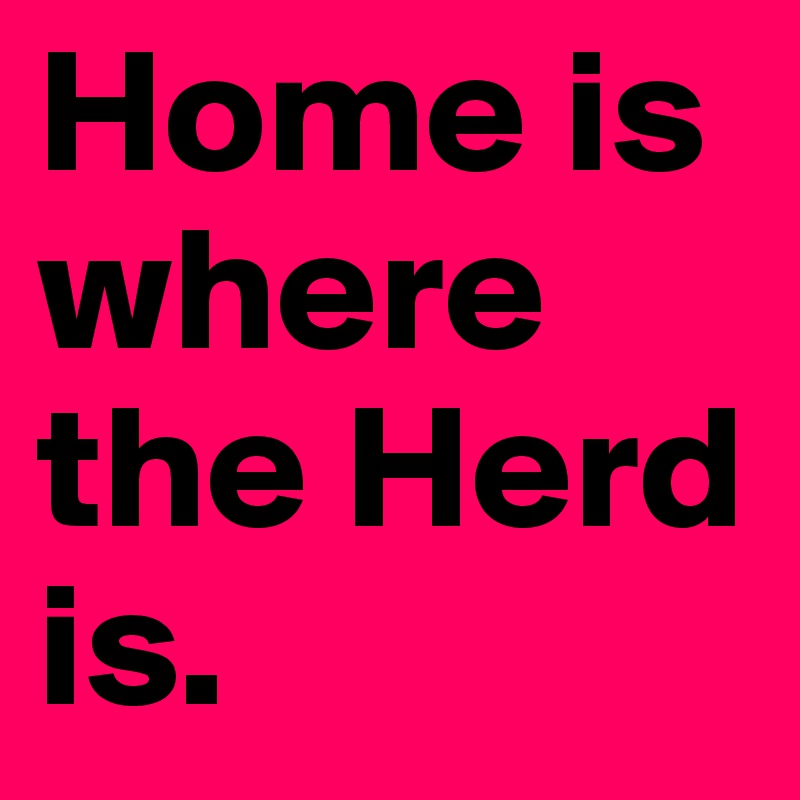 Home is where the Herd is. 