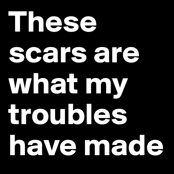 These scars are what my troubles have made