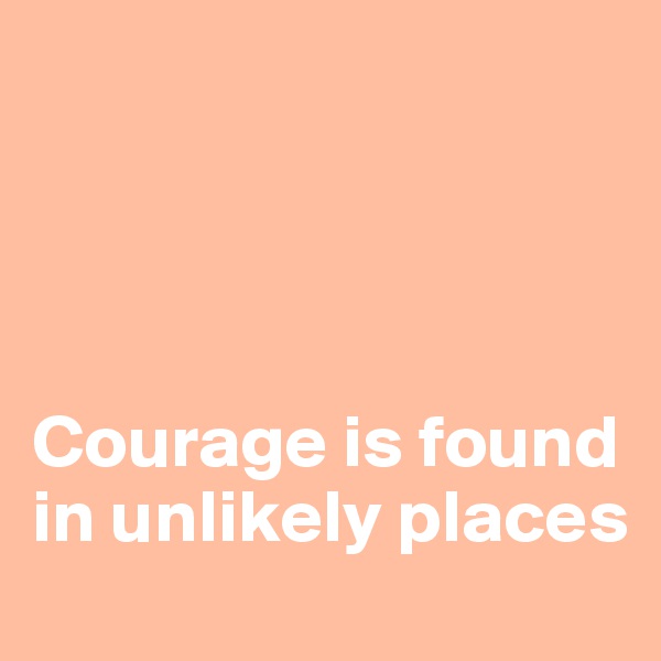 




Courage is found in unlikely places