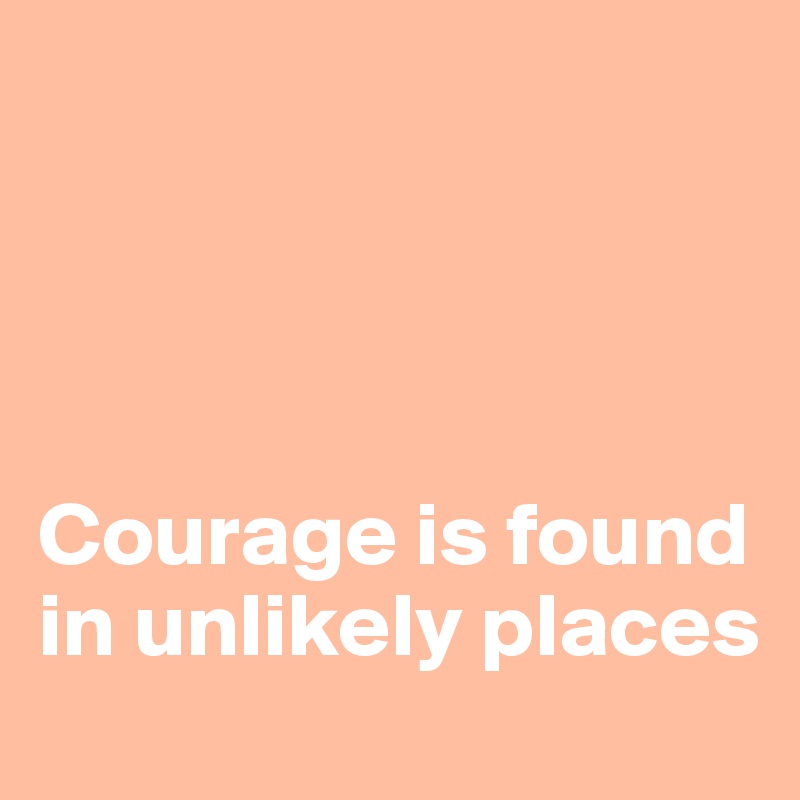 




Courage is found in unlikely places