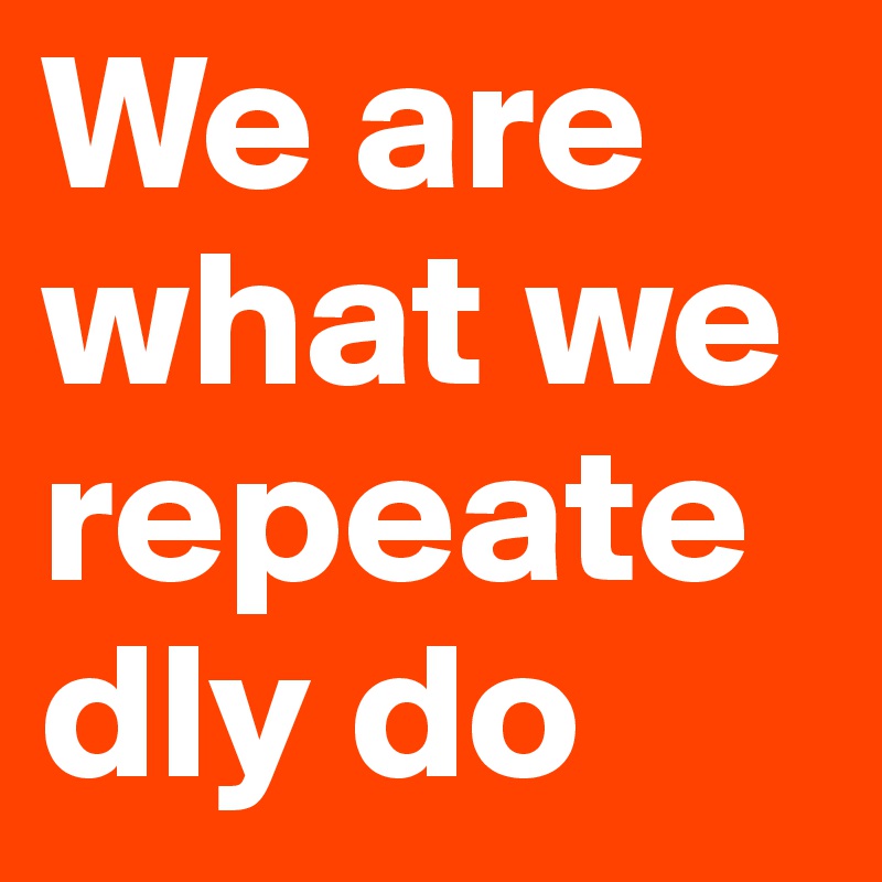 We are what we repeatedly do 