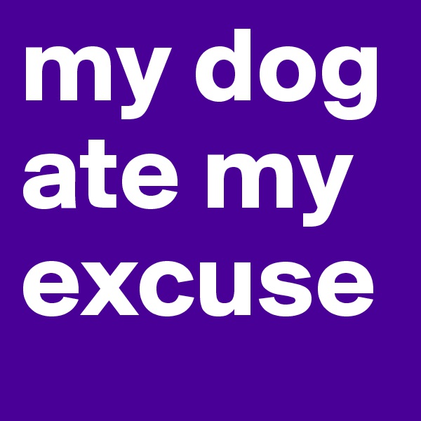 my dog ate my excuse 