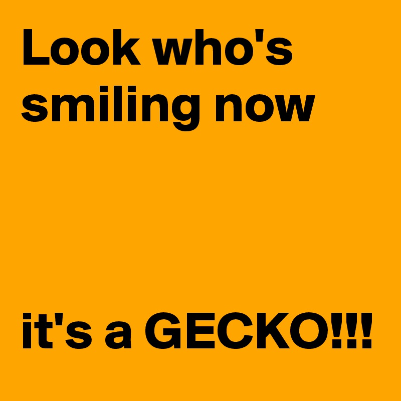 Look who's smiling now



it's a GECKO!!!