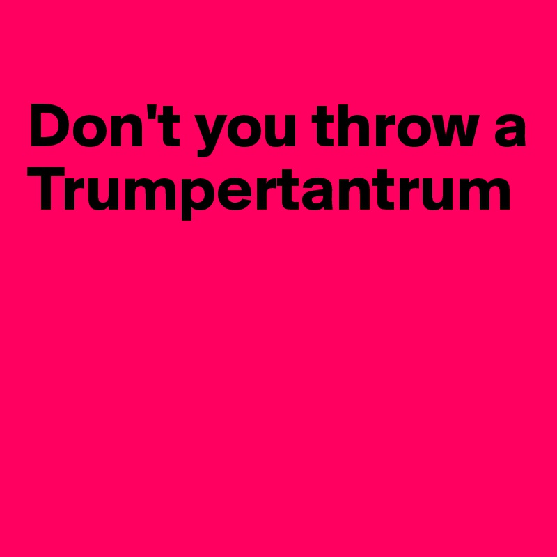 
Don't you throw a Trumpertantrum




