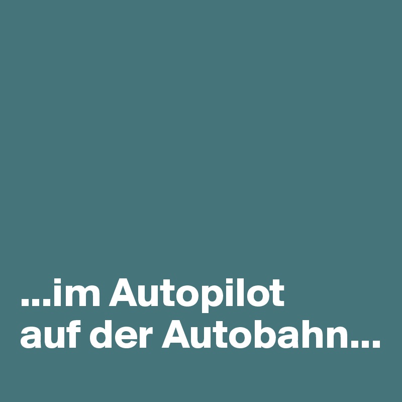 





...im Autopilot 
auf der Autobahn...