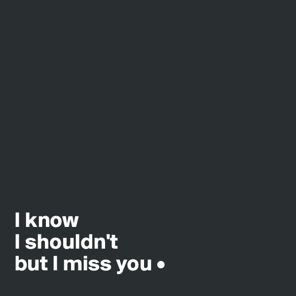 








I know
I shouldn't
but I miss you •