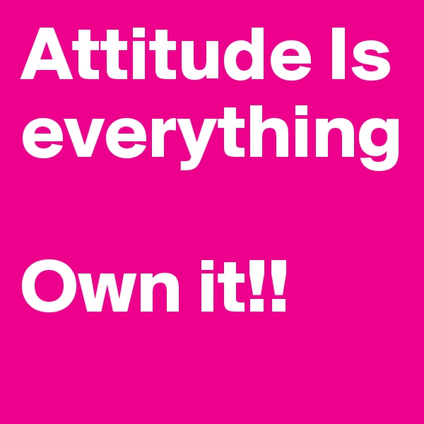 Attitude Is 
everything

Own it!!
