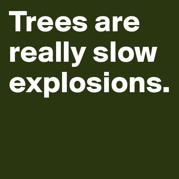 Trees are really slow explosions. 

