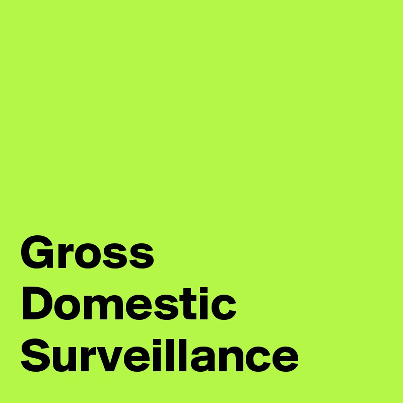 



Gross Domestic Surveillance