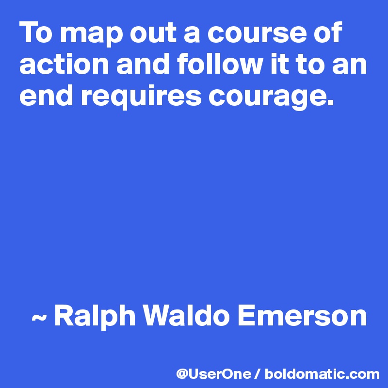 To map out a course of action and follow it to an end requires courage.






  ~ Ralph Waldo Emerson