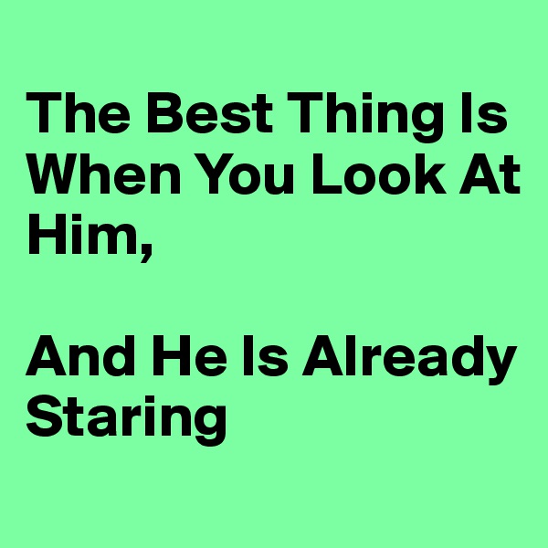 
The Best Thing Is When You Look At Him,

And He Is Already Staring
