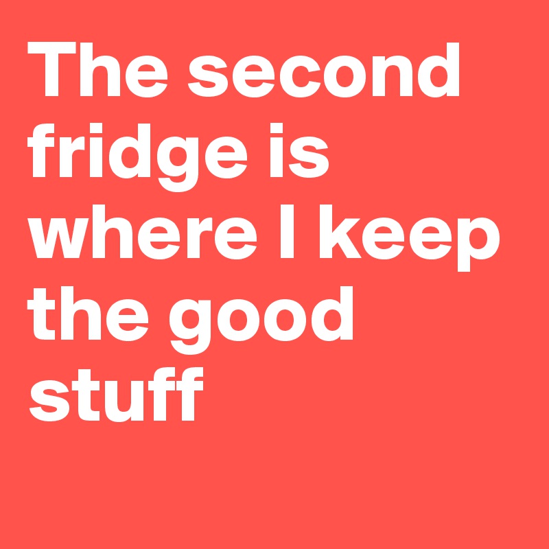 The second fridge is where I keep the good stuff
