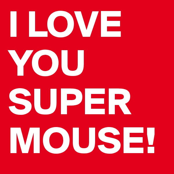 I LOVE YOU SUPER MOUSE!