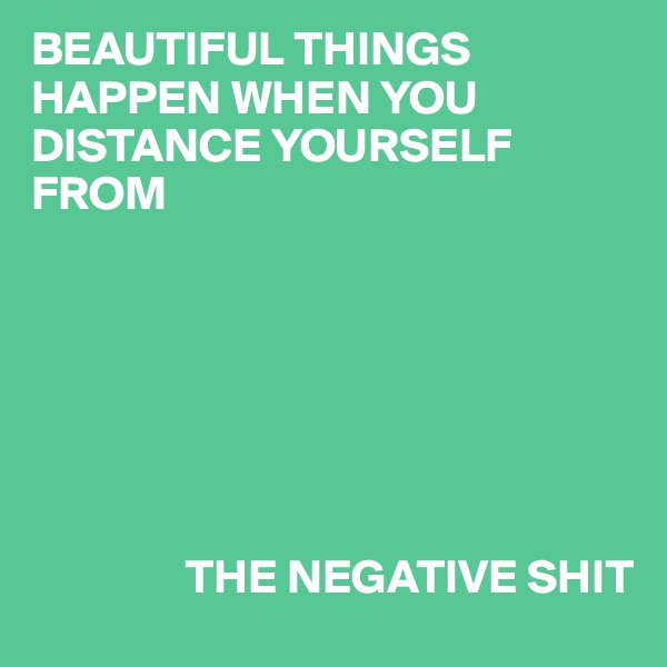 BEAUTIFUL THINGS HAPPEN WHEN YOU DISTANCE YOURSELF FROM







                THE NEGATIVE SHIT