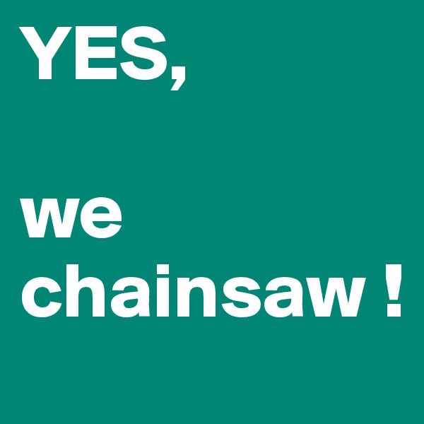 YES, 

we chainsaw !