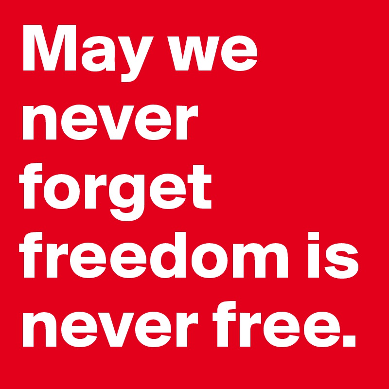 May we never forget freedom is never free. 