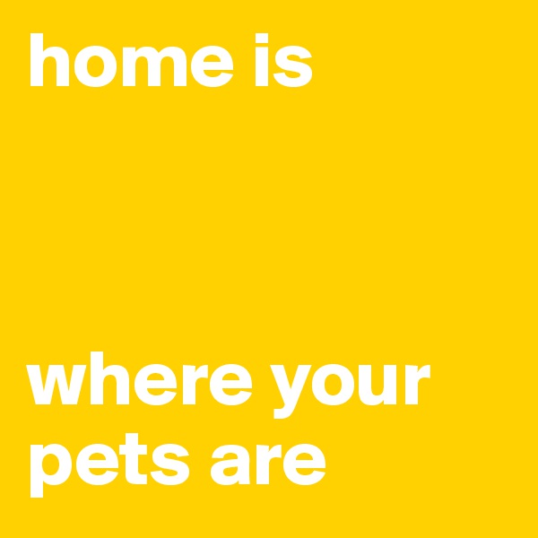 home is



where your pets are