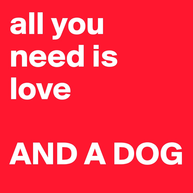 all you need is love

AND A DOG
