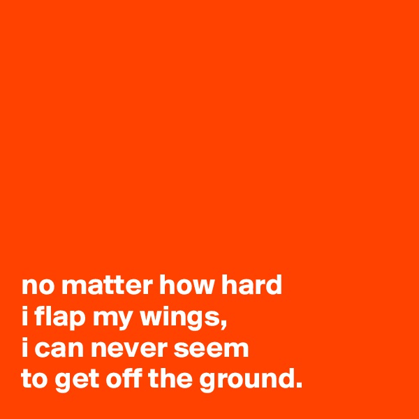 







no matter how hard
i flap my wings,
i can never seem
to get off the ground.