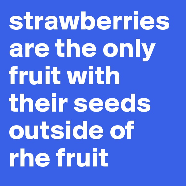 strawberries are the only fruit with their seeds outside of rhe fruit