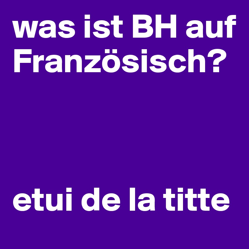 was ist BH auf Französisch? 



etui de la titte
