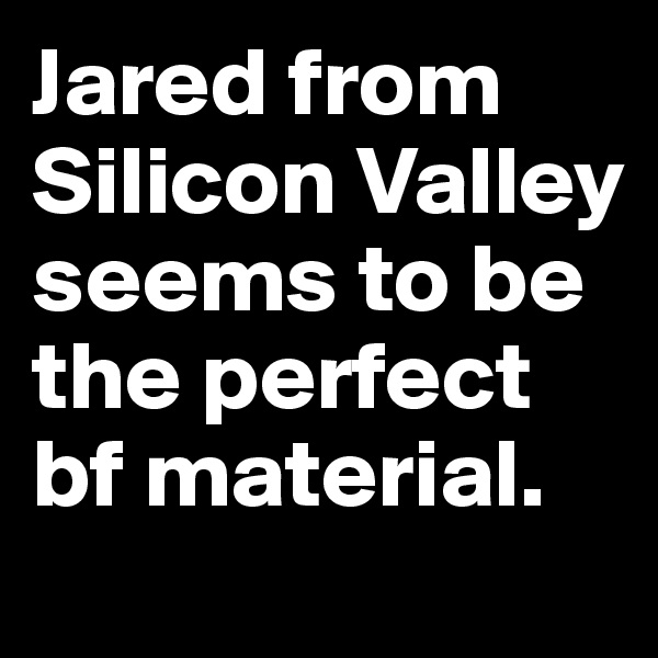 Jared from Silicon Valley seems to be the perfect bf material.