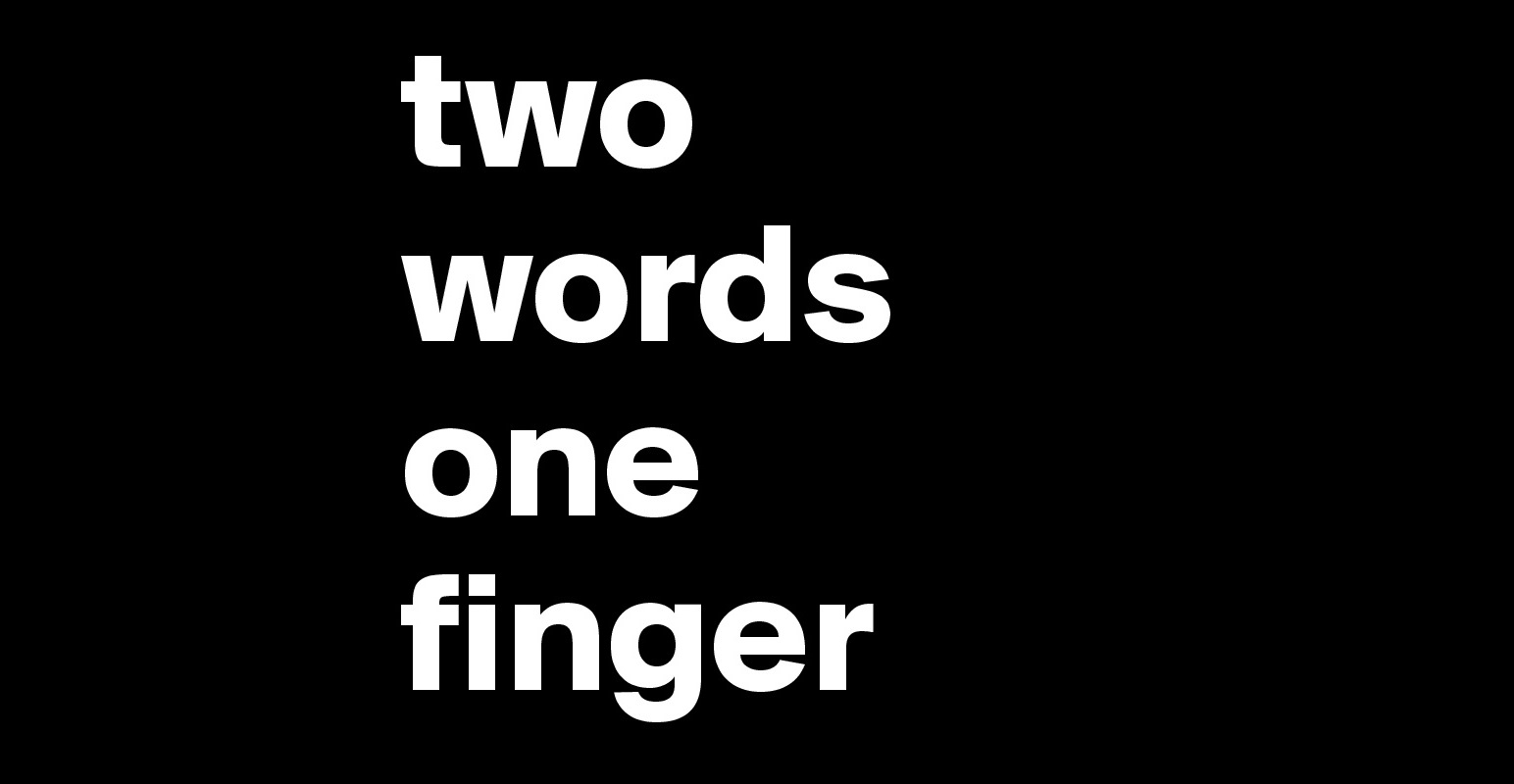 one finger two words t shirt