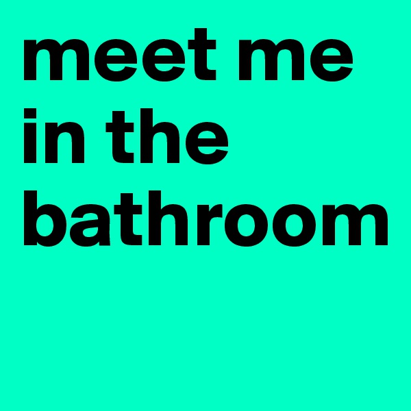 meet me in the bathroom

