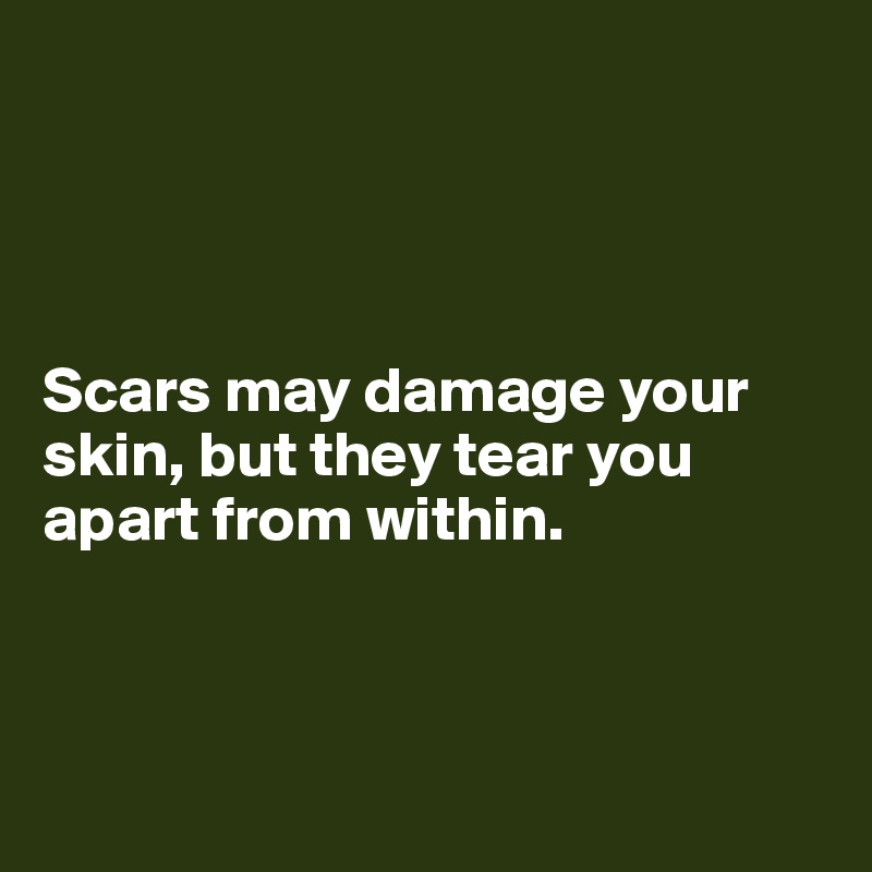 




Scars may damage your skin, but they tear you apart from within.



 