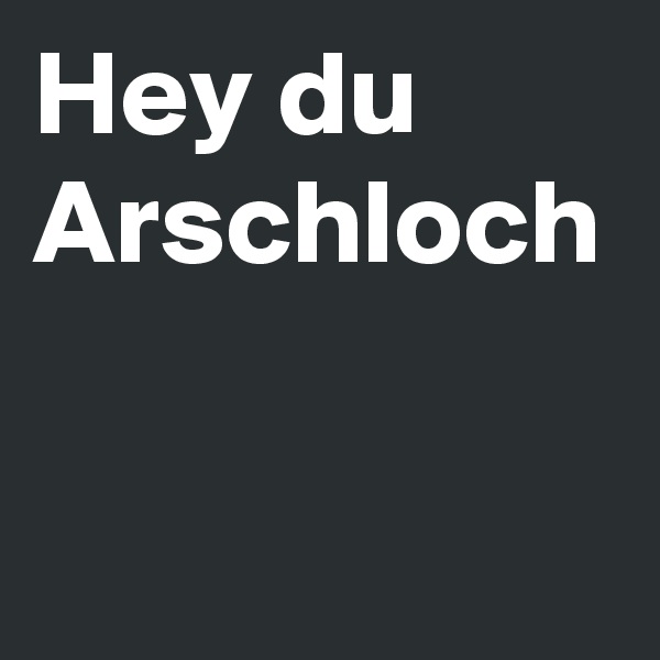Hey du Arschloch