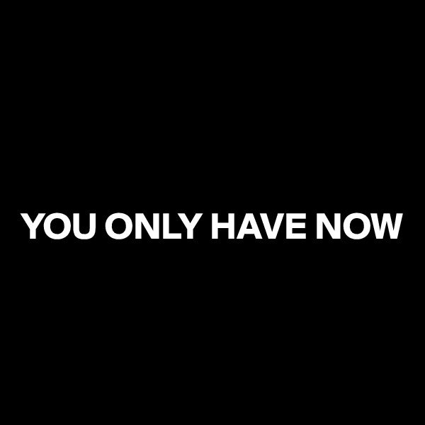 




YOU ONLY HAVE NOW


