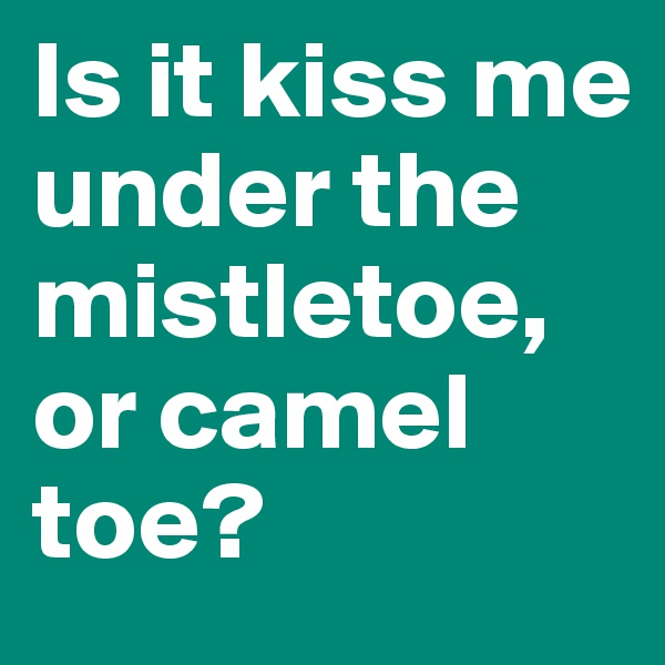 Is it kiss me under the mistletoe, or camel toe?